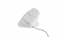 Vertikální myš Natec CRAKE 2 PRO/Vertikální/Optická/Pro praváky/12 400 DPI/Drátové USB-A/Bílá
