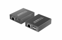 XtendLan CAT6 HDMI extender, vysílač+přijímač, 40m 4k/2k/1080p po jednom CAT6 kabelu, POC, přenos IR a USB (KVM)