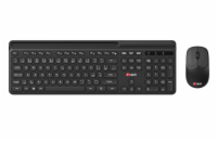 Klávesnice C-TECH Quallis WLKMC-05, bezdrátový combo set s myší, černý, USB, CZ/SK