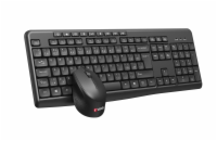 Klávesnice C-TECH WLKMC-04, bezdrátový combo set s myší, černý, USB, CZ/SK