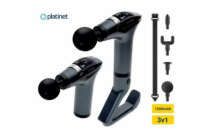 PLATINET MASÁŽNÍ PISTOLE 1500 mAh, 2400-3200 otáček za minutu, 4 nástavce, pás