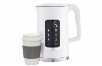 PLATINET RYCHLOVARNÁ KONVICE LCD 1,7L 5 TEPLOT + 450 ML CESTOVNÍ HRNEK, BÍLÁ