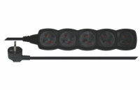 EMOS prodlužovací přívod, černý, 5z/3m, 1,0mm