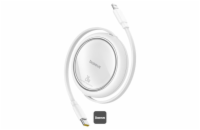 Navíjecí kabel Baseus Free2Pull USB-C/Lightning s nastavitelnou délkou až 1m 20W bílý