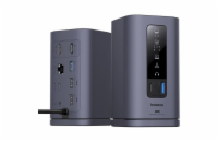 Dokovací stanice 10v1 Baseus Spacemate 100W 2xUSB-C, 4xUSB, 2xHDMI, 1xRJ45, 3,5mm jack šedá