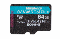 KINGSTON 64GB microSDXC Canvas Go Plus Gen4 200MB/s A2 U3 V30 Card bez adapteru