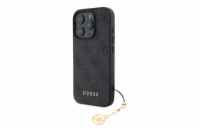 Guess 4G Charm Zadní Kryt pro iPhone 16 Pro Tone on Tone Grey Prémiový zadní kryt Guess 4G Charm se vyznačuje elegantním, charakteristickým 4G vzorem, doplněným o zlaté logo GUESS. Kryt je vyrobený z