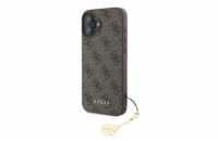 Guess 4G Charm Zadní Kryt pro iPhone 16 Tone on Tone Brown Prémiový zadní kryt Guess 4G Charm se vyznačuje elegantním, charakteristickým 4G vzorem, doplněným o zlaté logo GUESS. Kryt je vyrobený z le
