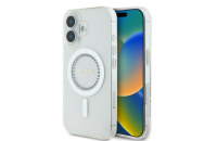 Guess IML Rhinestones Ring MagSafe Zadní Kryt pro iPhone 16 White Guess IML Rhinestones Ring MagSafe zadní kryt na telefon je skvělým doplňkem pro všechny milovníky stylu a praktičnosti. Tento kryt j