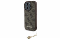 Guess 4G Charm Zadní Kryt pro iPhone 16 Pro Tone on Tone Brown Prémiový zadní kryt Guess 4G Charm se vyznačuje elegantním, charakteristickým 4G vzorem, doplněným o zlaté logo GUESS. Kryt je vyrobený 
