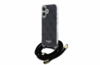 Guess IML 4G Printed Crossbody Popruh Zadní Kryt pro iPhone 16 Black S prémiovým krytem Guess IML 4G Printed získáte nejen elegantní ochranu pro váš telefon, ale také praktický crossbody popruh. S je