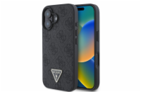 Guess PU 4G Strass Triangle Metal Logo Zadní Kryt pro iPhone 16 Black Prémiový zadní kryt Guess PU 4G Strass Triangle Metal Logo se vyznačuje elegantním, charakteristickým 4G vzorem, doplněným o zlat
