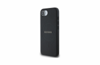 Guess PU Classic Logo MagSafe Zadní Kryt pro iPhone 16e Černá Luxusní černý zadní kryt s klasickým logem Guess a technologií MagSafe, poskytující bezpečné připevnění a ochranu pro iPhone 16e.
