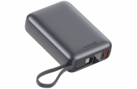 Swissten Power bank 20000 mAh 45W s integrovaným kabelem USB-C / šedá