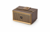 Kisonli G1 reproduktor, Bluetooth, USB, SD, AUX, FM, Hnědá Stylový reproduktor Kisonli G1 nabízí Bluetooth přehrávání, USB, SD, AUX vstup i FM rádio v elegantním hnědém provedení pro každodenní posle