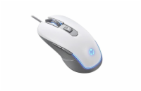 HP M200 Drátová herní myš - bílá 800-1200-1600 DPI. Ergonomický design, 4 tlačítka, LED efekty, Protiskluzové boční uchopení. Kabel - 1,5m. PN: 4QM88AA#UUF - white