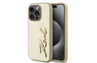 Karl Lagerfeld Wrinkled PU Signature Logo Zadní Kryt pro iPhone 15 Pro Gold Představujeme Karl Lagerfeld Wrinkled PU Signature Logo - prémiový kryt, který přináší dokonalou ochranu pro váš telefon a 