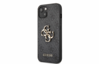 Guess PU 4G Metal Logo Zadní Kryt pro iPhone 13 Grey  Guess prémiový ochranný kryt telefonu s motivem Guess, který nejen že váš telefon perfektně ochrání, ale také svým povedeným designem a použitými