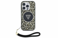 Guess IML Leopard Triangle Logo Strap MagSafe Zadní Kryt pro iPhone 16 Pro Hnědá Stylový zadní kryt Guess pro iPhone spojuje prémiovou ochranu s ikonickým módním designem. Ideální volba pro ty, kteří