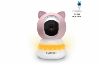 EVOLVEO Baby Monitor LUX, Chytrá 360° videochůvička s nočním viděním, detekcí pláče a pohybu, růžová