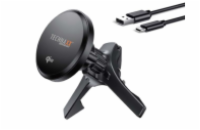 Technaxx Magnetický držák s bezdrátovou nabíječkou do auta, Qi2 15W, MagSafe, černý (TX-323)