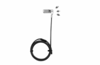 BAZAR - DICOTA Universal Security Cable Lock, 3 Exchangeable heads fits all slots, combination - Rozbaleno (Komplet)