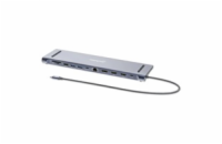 MANHATTAN Dokovací stanice USB-C 12v1, 2xHDMI, DP, USB-C PD 100W, USB-C 3.0, 3xUSB-A 3.0, SD/microSD, RJ45, 3.5mm Jack