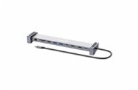 MANHATTAN Dokovací stanice USB-C 10v1, 2xHDMI, USB-C 3.0, USB-C PD 100W, 3xUSB-A 3.0, SD/microSD, RJ45