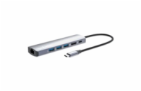 MANHATTAN Dokovací stanice USB-C 6v1, HDMI, USB-C PD 100W, 3xUSB-A 3.0, RJ45