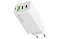 COLORWAY 2x USB-C, 1x USB-A/ síťová nabíječka/ GaN/ PD/ PPS/ 65W/ Bílá
