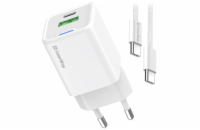 COLORWAY 1x USB-C/ síťová nabíječka/ GaN/ PD/ PPS/ QC/ 35W/ Včetně 100cm kabelu/ Bílá
