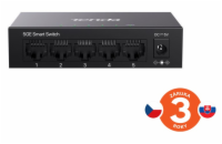 Tenda TEG2205D Websmart L2 cloud managed switch, 5x 10/100/1000 Mbps, Kov, Fanless - bez ventilátorů