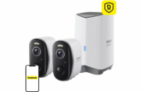 Baseus Venkovní kamera Security N1 Plus 2K (sada 2ks+centrální stanice) bílá