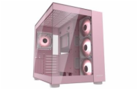COUGAR PC skříň FV150 RGB Pink Mid tower Dual-Chamber ATX glass, 4x 120mm ARGB fans