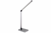 Platinet stolní LED lampa 10W stmívatelná, dotykové ovládání, bezdrátové nabíjení, USB port, stříbrn