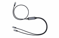 Kabel C-TECH USB Type-C PD 100W power splitter, 0,7m + 2x0,5m, černý