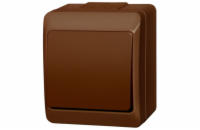 Instalační spínač nástěnný Hermes 0331-06 hnědý IP44