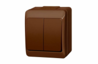 Instalační spínač nástěnný Hermes 0332-06 hnědý IP44