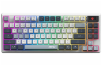 MSI herní klávesnice FORGE GK600 TKL Sky/ bezdrátová 2,4GHz+BT/ mechanická/ RGB/ USB-C/ display/ US layout