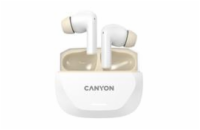 Bezdrátová stereo sluchátka True wireless Hexagon 7, bílo/béžová