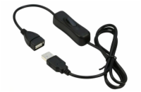 PREMIUMCORD Prodlužovací kabel USB 2.0 s vypínačem, 1m, černá