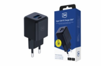 3mk síťová nabíječka Hyper GaN Charger 20W, černá