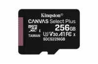 KINGSTON 256GB microSDXC CANVAS Plus Memory Card 150MB/s Read, UHS-I Speed Class, U1, V10, A1 - bez adaptéru