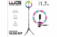 WG - Vlog Kit základní sada pro natáčení video blogů, s RGB LED světlem a tripodem 1,7 metru