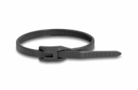 Delock Kabelový úvazek s plochou hlavou, D 205 x Š 2,5 mm, 100 ks černá