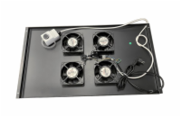 XtendLan Ventilace pro stojanové rozvadeče ECO hloubky 1000mm, 4x ventilátor s termostatem, černá