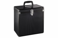 Hama kufřík na 50 gramofonových desek (vinyl/LP), hliníkový vzhled, černý