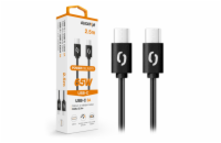 Datový kabel ALIGATOR POWER 65W, USB-C/USB-C 3A, 2,5m černý