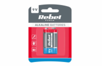 Baterie 6LR61 (9V) alkalická REBEL 1ks / blistr BAT0062B