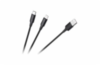 Kabel CABLETECH KPO3944 USB - USB-C/Lightning 1m Black